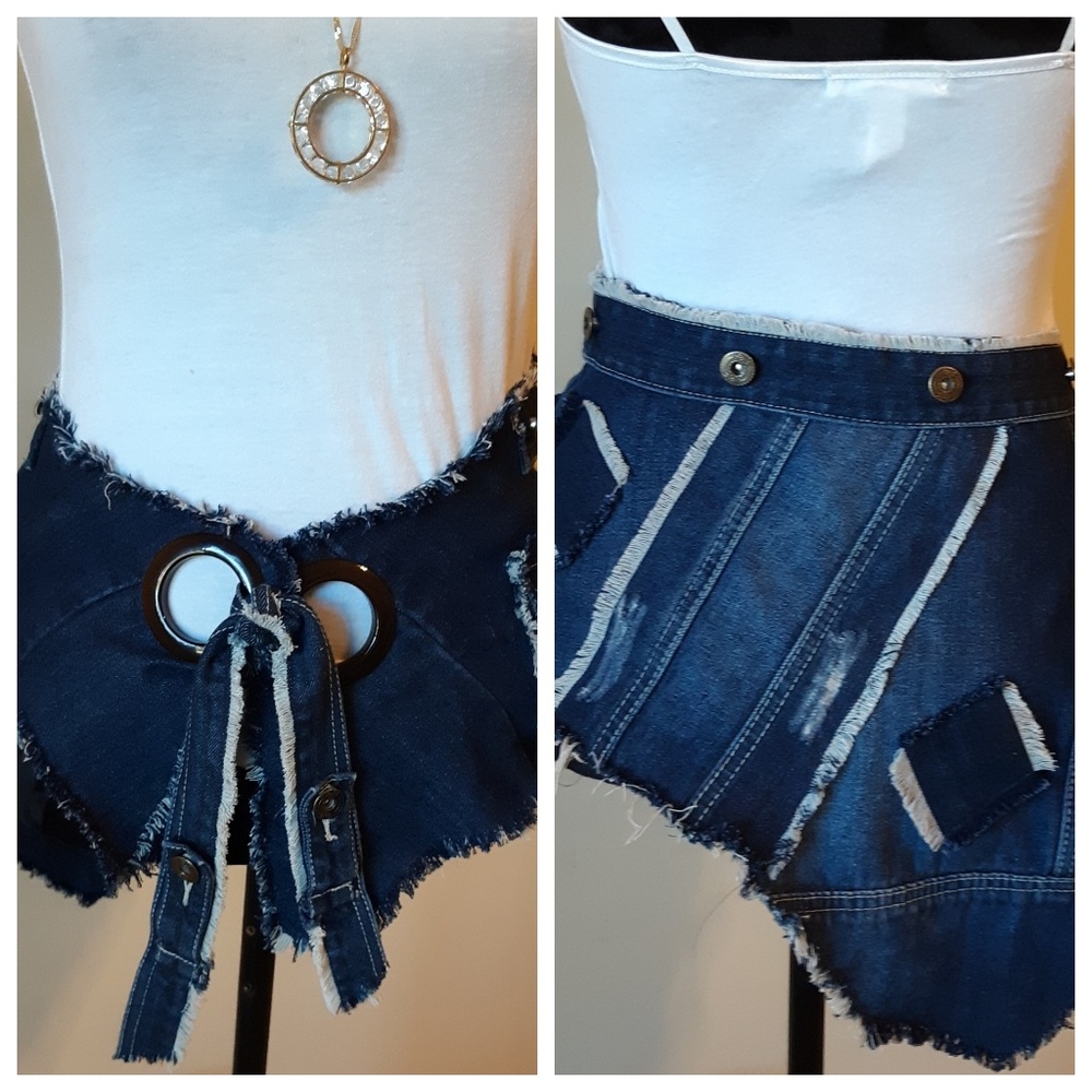 DISTRESSED JEAN WAIST BELT